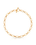 Golden Flat Rectangle Chain Necklace