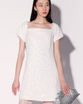 Hayden Dress, White Sparkle Tweed