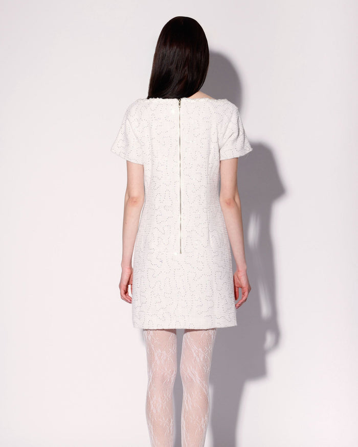 Hayden Dress, White Sparkle Tweed