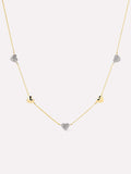 Heart Necklace - Lev Mini Pave Station Necklace