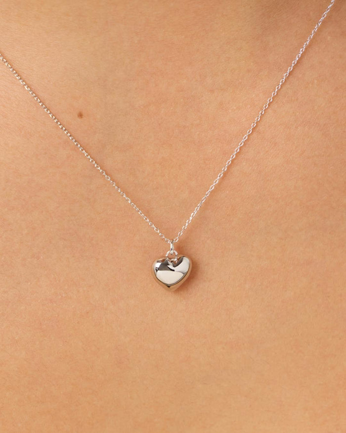 Heart Necklace - Lev Small Silver