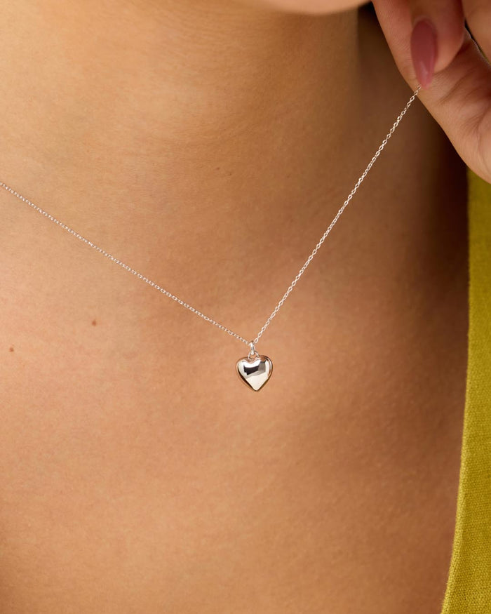 Heart Necklace - Lev Small Silver