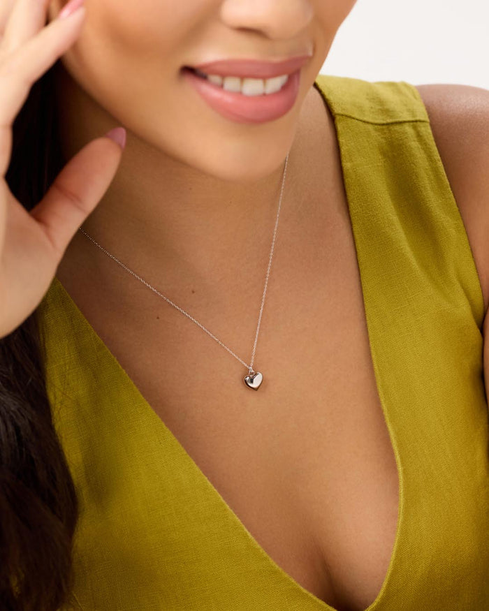 Heart Necklace - Lev Small Silver