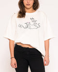 Hello, to Whom Am I Squeaking? White Boxy Crop Tee