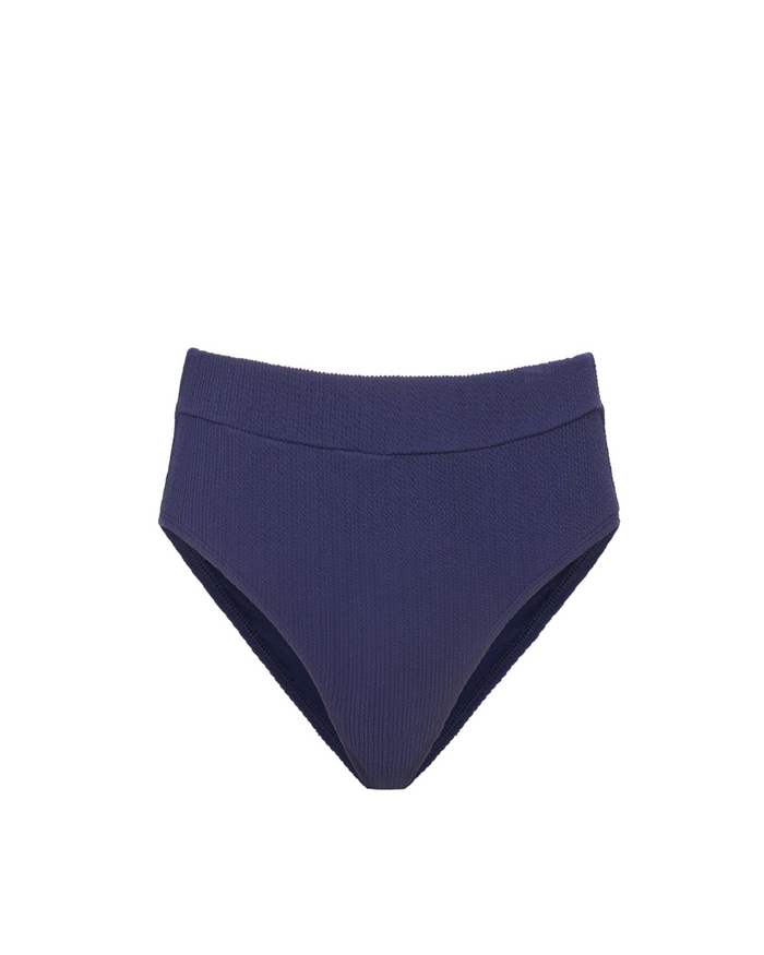 Hi Leg Hi Waist Bottom In Navy Texture