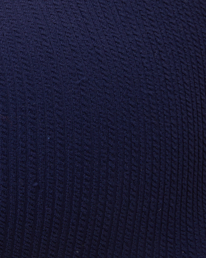 Hi Leg Hi Waist Bottom In Navy Texture