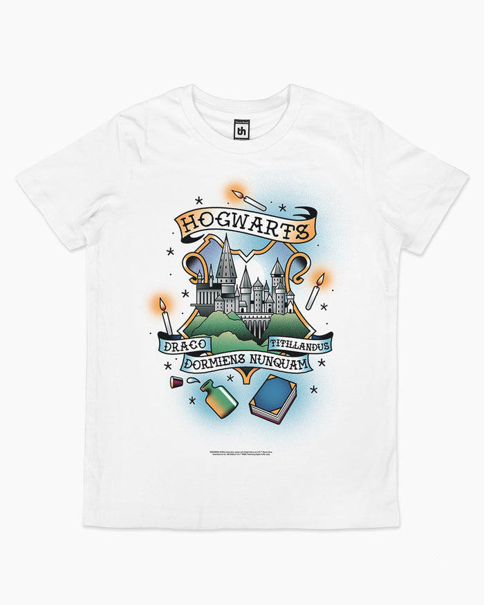 Hogwarts Sailor Jerry Kids T-Shirt Australia Online #colour_white