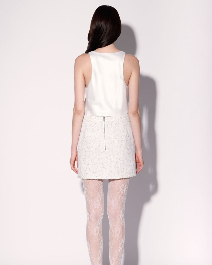 Hope Skirt, White Sparkle Tweed