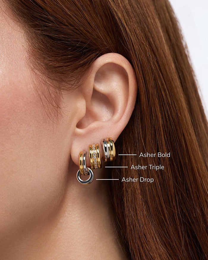 Huggie Earrings - Asher Triple