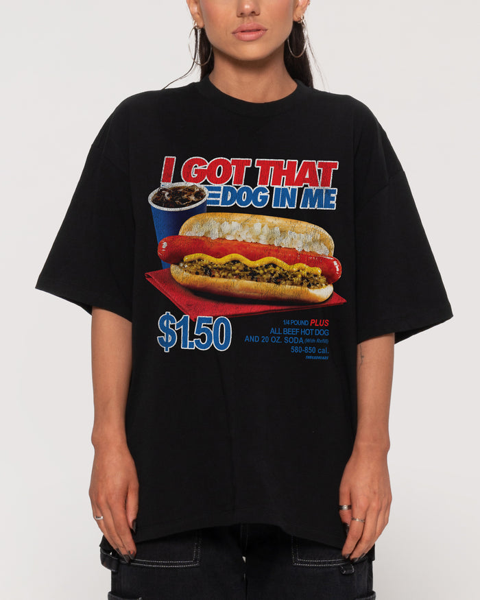 I Got That Dog In Me Black Oversized Tee