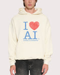 I Love AI Natural Hoodie