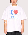 I Love AI White Oversized Tee