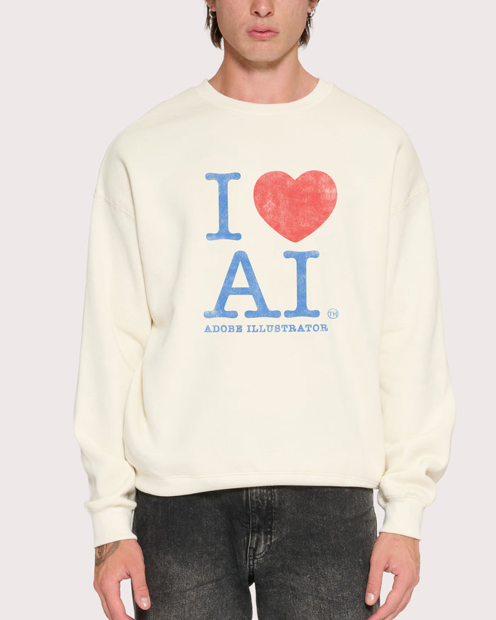 I Love AI Natural Sweatshirt