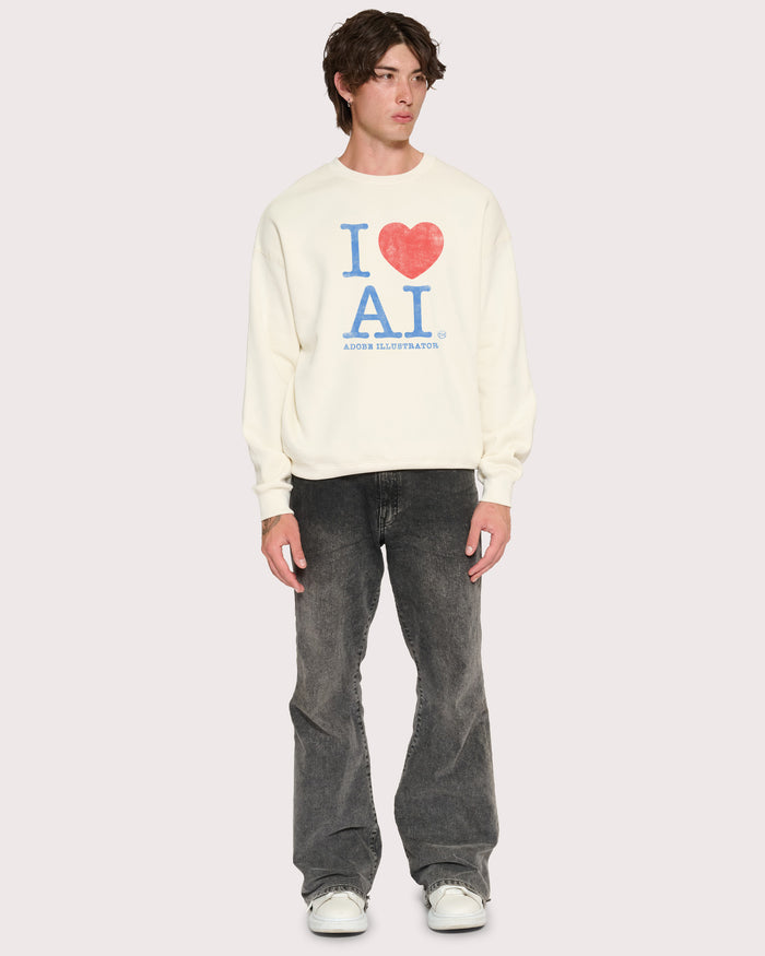 I Love AI Natural Sweatshirt