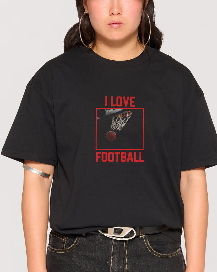 I Love Football Black T-Shirt