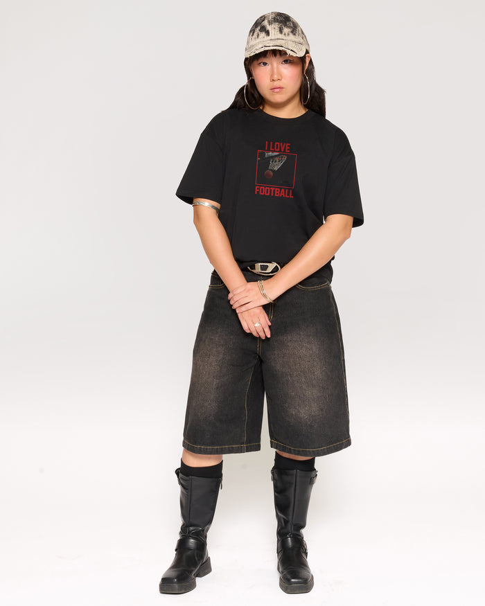I Love Football Black T-Shirt
