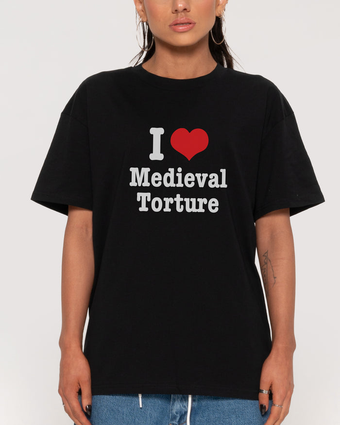 I Love Medieval Torture Black T-Shirt