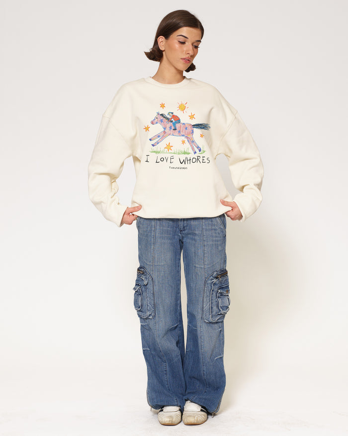 I Love Whores Natural Sweatshirt
