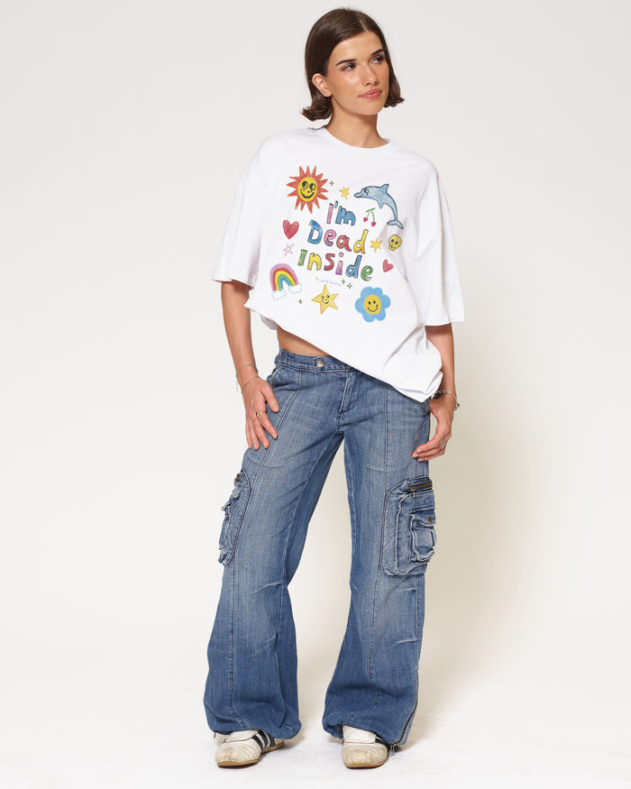 I’m Dead Inside White Oversized Tee