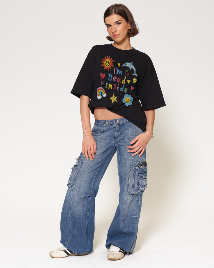 I’m Dead Inside Black Oversized Tee