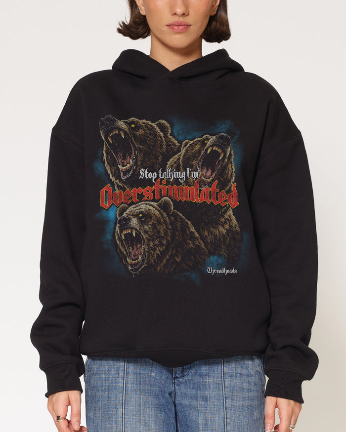 I’m Overstimulated Black Hoodie