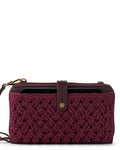 Iris Smartphone Wallet - Hand Crochet - Black Cherry Cozy Weave