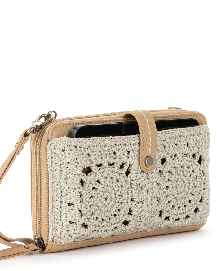 Iris Smartphone Wallet - Hand Crochet - Natural Medallion
