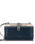 Iris Smartphone Wallet - Leather - Dusty Blue Block