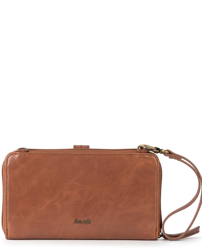 Iris Smartphone Wallet - Leather - Tobacco Floral Embossed