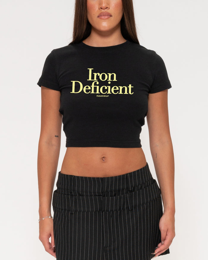 Iron Deficient Black Baby Tee
