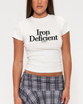 Iron Deficient White Longline Baby Tee