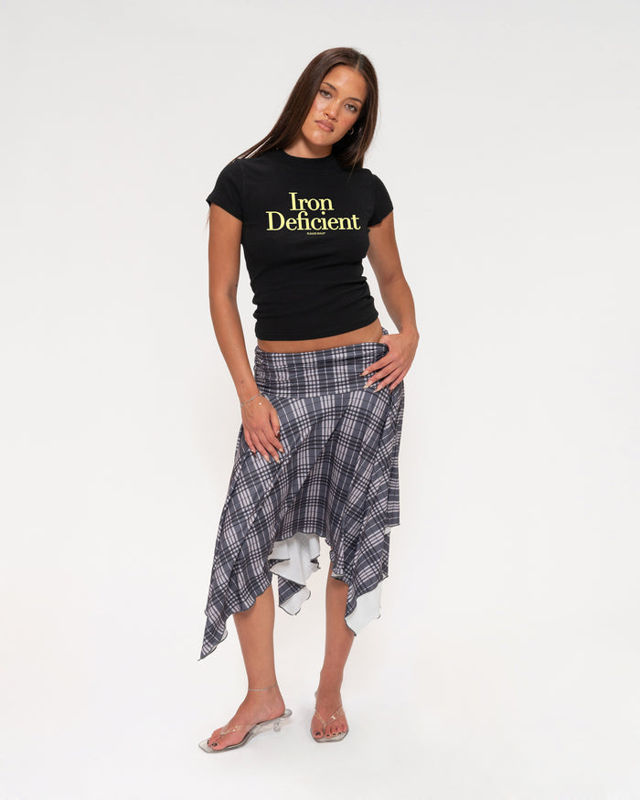 Iron Deficient Black Longline Baby Tee