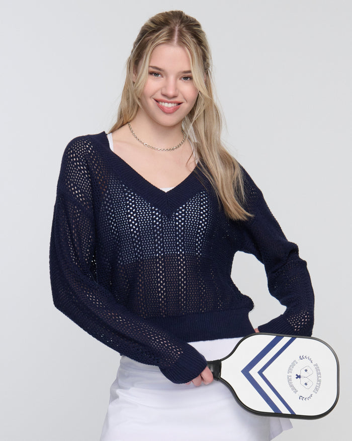 Janie Baseline V Sweater