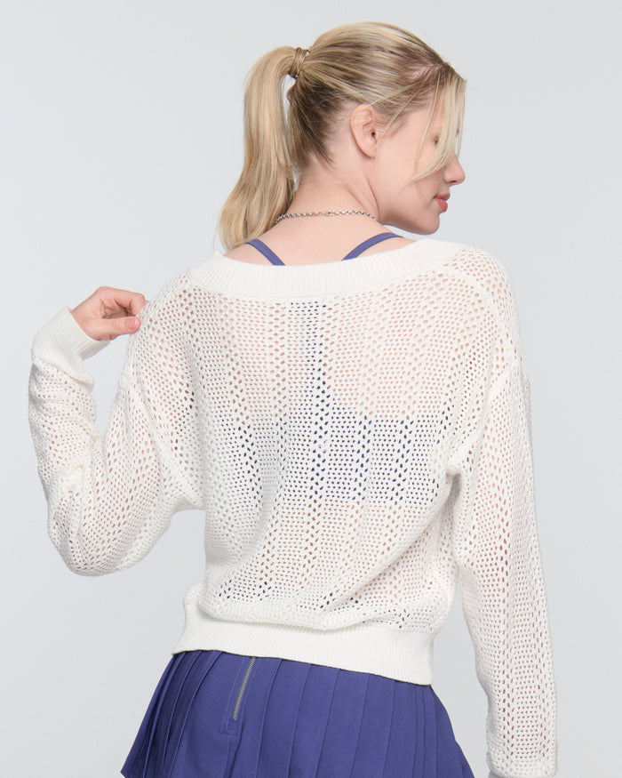 Janie Baseline V Sweater