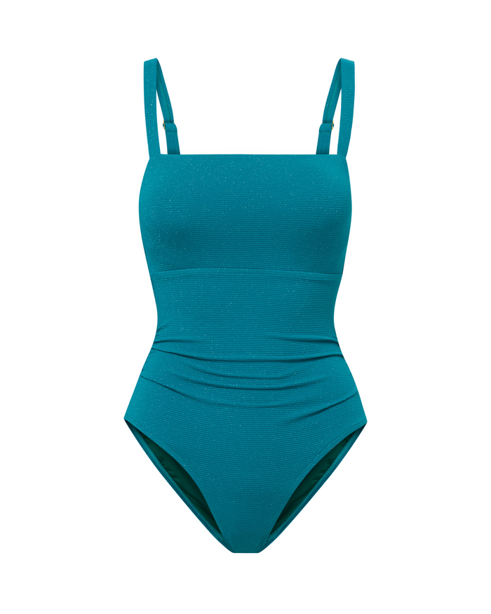 Jori One Piece In Jungle Green Metallic Pique