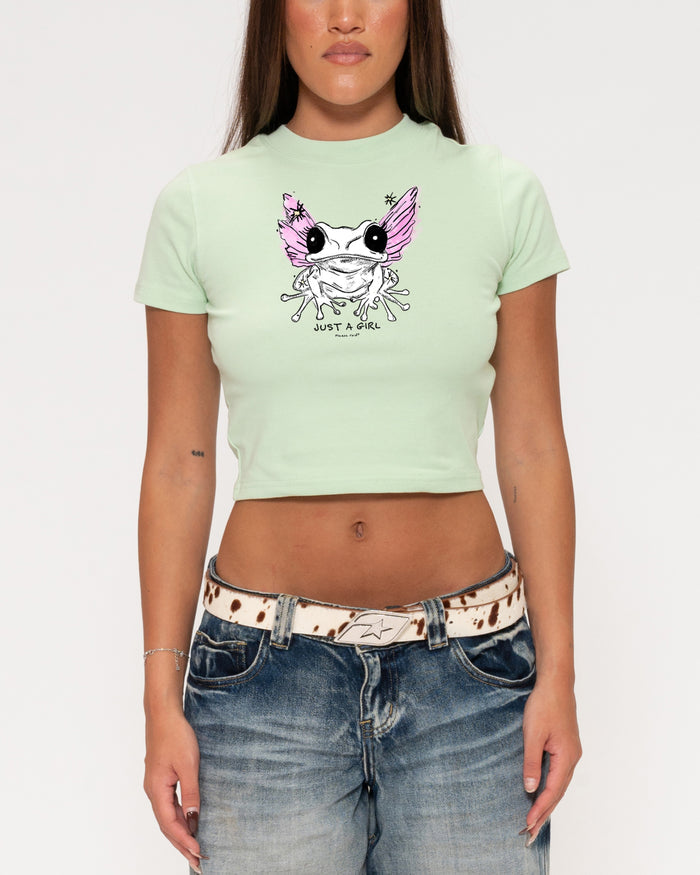 Just a Girl Green Baby Tee