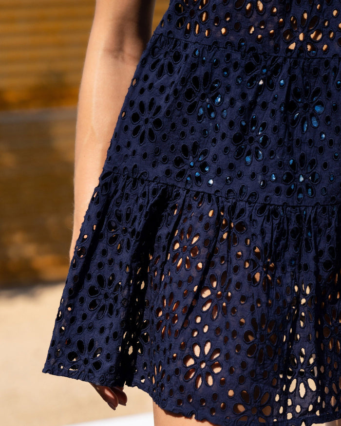 Kelly Dress Navy Seaside Eyelet