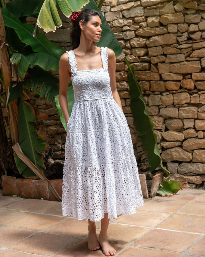 Kristen Dress Fresh White Seaside Eyelet