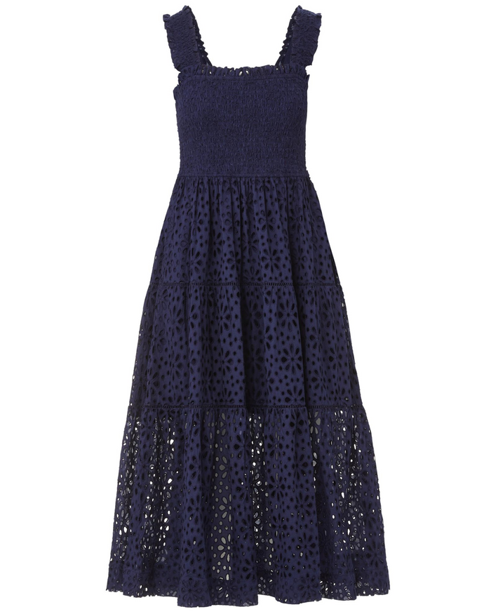 Kristen Dress Navy Seaside Eyelet