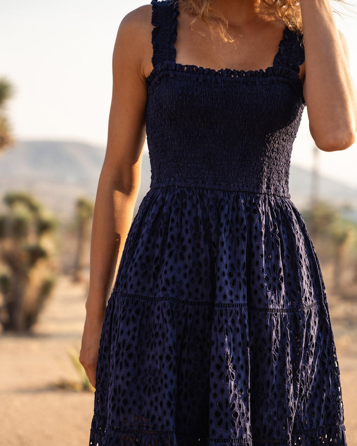 Kristen Dress Navy Seaside Eyelet