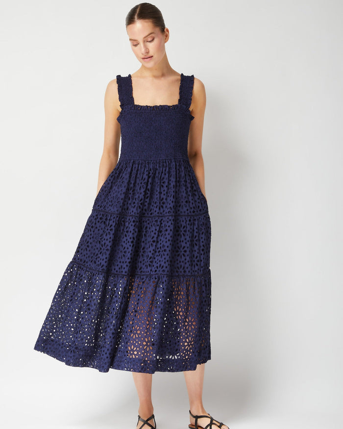 Kristen Dress Navy Seaside Eyelet