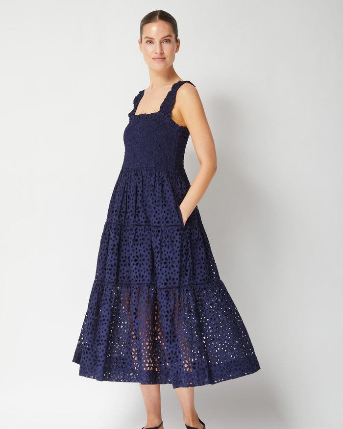 Kristen Dress Navy Seaside Eyelet