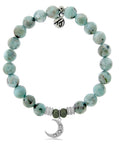 Larimar Gemstone Bracelet with Friendship Stars Sterling Silver Charm