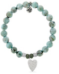 Larimar Gemstone Bracelet with You Are Loved Sterling Silver Charm
