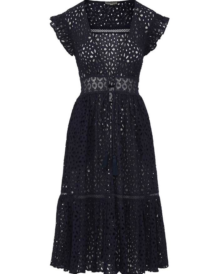 Lauren Coverup Dress Seaside Eyelet Black