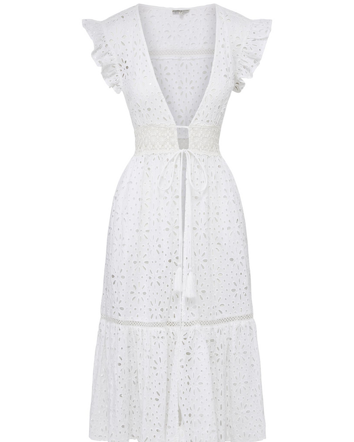 Lauren Coverup Dress Seaside Eyelet Fresh White