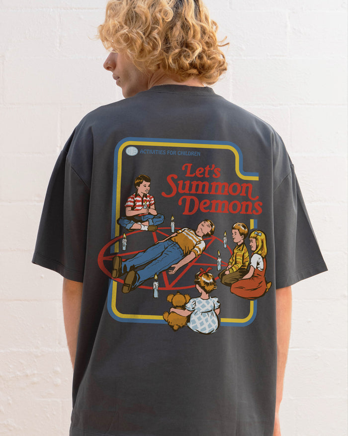 Let's Summon Demons Front and Back Oversized Tee Australia Online Threadheads