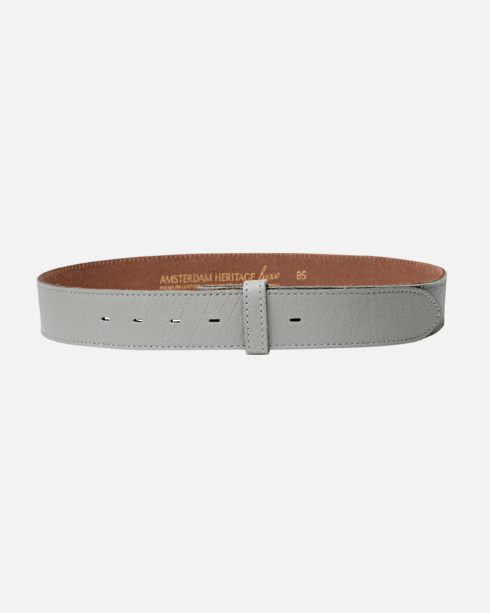 Lia | Light Grey Soft Leather Belt Strap
