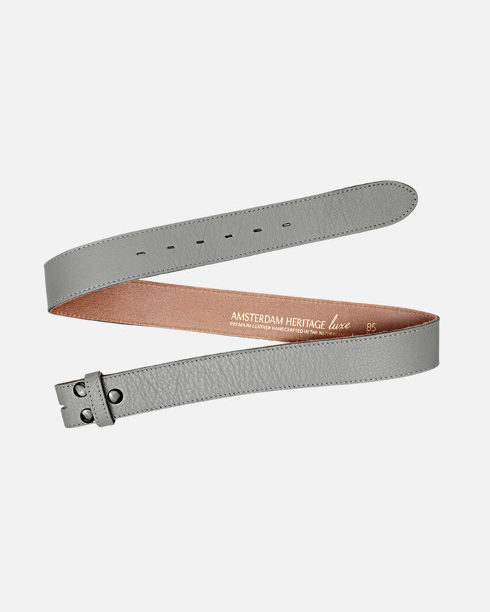 Lia | Light Grey Soft Leather Belt Strap