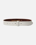 Lia | Off White Soft Leather Belt Strap